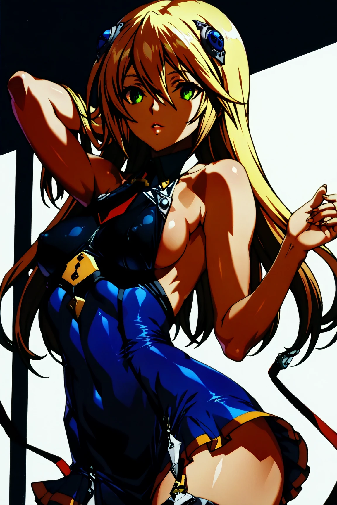 ultra-detailed, Explicit, Beautiful body, Beautiful Nose, Beautiful character design, perfect eyes, perfect face, ultra highres, 4K, beautiful legs, perfect legs, Nice hands, Perfect hand, Masterpiece, Best Quality, Highly detailed, illustration, absurdres, street fighter, doll suit, shadaloo doll, dollsuit, girls, multiple girls, expressionless, blank eyes, looking at viewer, red gloves, emotionless, black latex, corrution, mind control, female combatant, full body, hypnotized, unhappy trance, full body suit, ribbed bodysuit, both arms at side, obey, perfect female body, extremely glossy latex, hypnosis, hypnoLora, empty eyes, Mind control device, poses, submissive_pose, Slave, hat, necktie, stand up straight, standing, standing at attention, hat, necktie, belt, latex, ribbed bodysuit, thighhighs, garter belt, Fighting Stance, thigh boots, blonde hair, golden eyes, twin tails, Irui Gand Eden, SRWOG, from back, looking from back