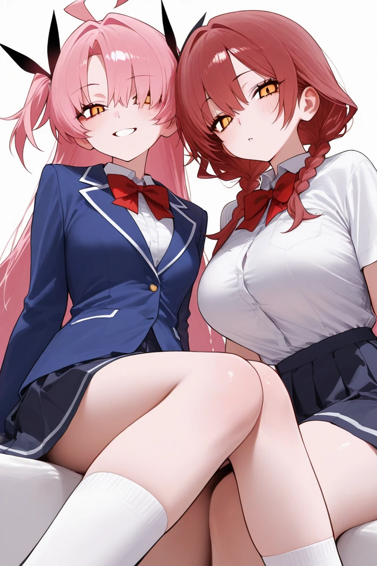 (Highest quality, High resolution), One person, handjob,  futanari, How, girl, (nsfw:1.6), (bukkake1.6), Large Breasts, ahegao, Browsing Caution, Highly detailed background, makima, makimacm44, ringed yellow eyes, red long hair, bangs, white shirt, sidelocks, black pants, braided ponytail, black necktie, Red Hair, To the camera, Sitting, Bend your waist forward, To the camera足を向ける,Self, public, (Obedient:1.1), Roll up your skirt, (Big penis:1.3), Testis, futanari, (Makima:1.2), Detailed skin texture, (close:1.2), Two eagles, 