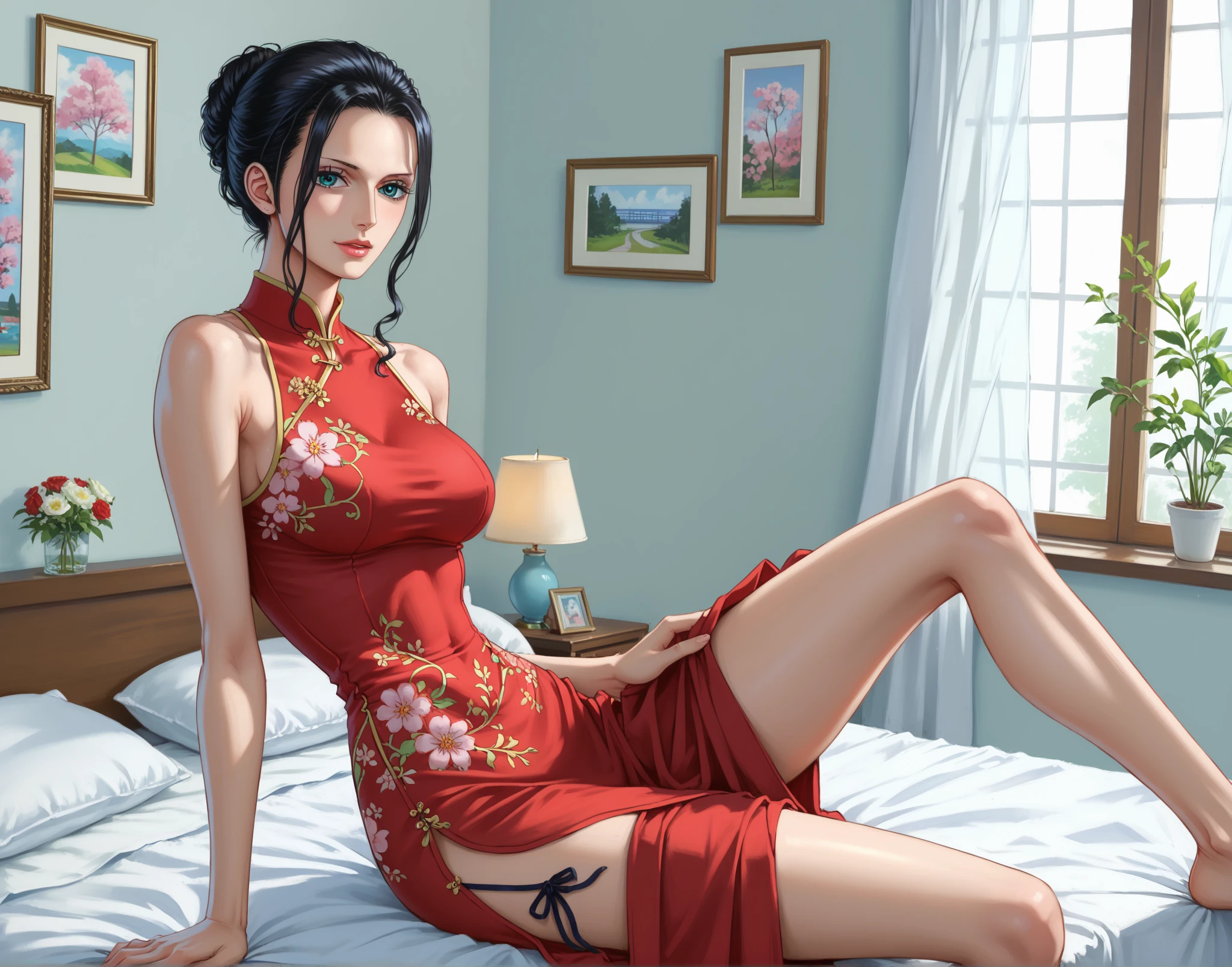 a woman in a floral dress sitting on a bed, a pastel by Kyle Lambert, tumblr, rococo, beautiful dress, stunning dress, full dress, wearing pink floral gown, flower dress, beautiful gown, dressed in a flower dress, romantic dress, lady with glowing flowers dress, wearing a wonderful dress, floral!, wearing a long flowery dress, wearing a magnificent dress