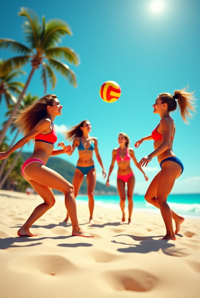 Have a fun game of beach volleyball. 