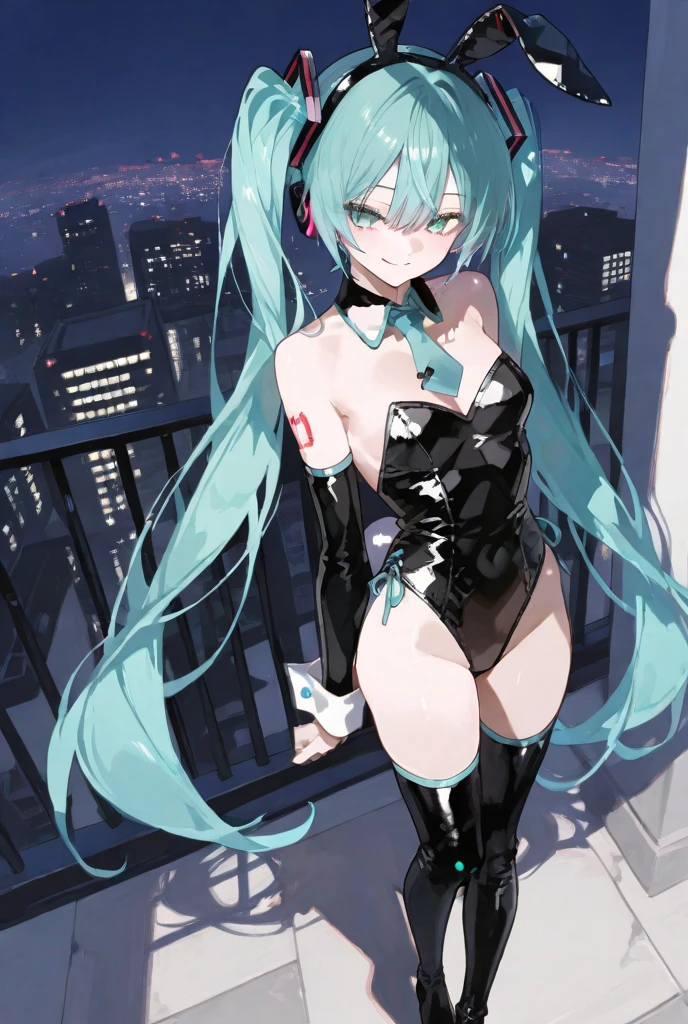 Hatsune Miku、blue hair、small breasts、slender、plump thighs、Foot emphasis、long skirt cheongsam、deep slit 、Fishnet tights、garter belt、Armpit、Navel exposed、Clothes with a wide open chest、high heels、smooth feet、gloves、tongue out、standing against a night view