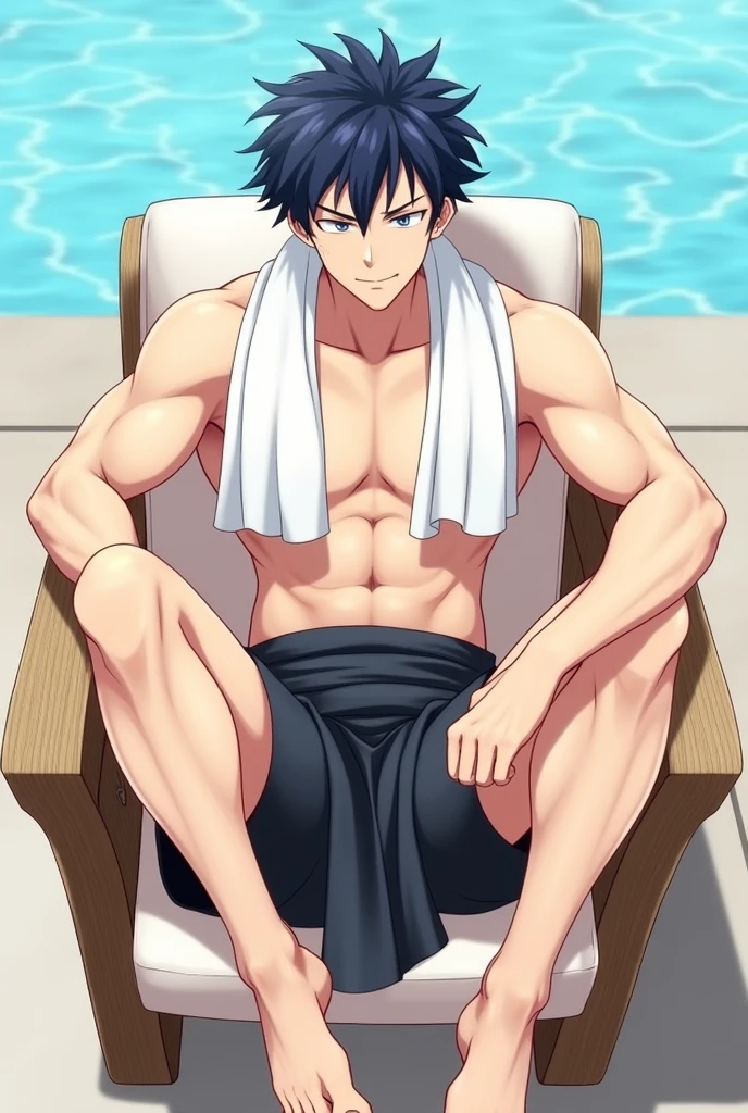 坐在长椅上的大胸cartoon男人, muscular!!, cartoon帅气的男人, Super charming and cool, muscular!, 蓝眼睛的高个子cartoon男人, Fluffy chest, Perfect body, 帅气的cartoon姿势, muscular!!!, cartoon, a muscular, 男性cartoon角色, gigachad muscular, Makoto