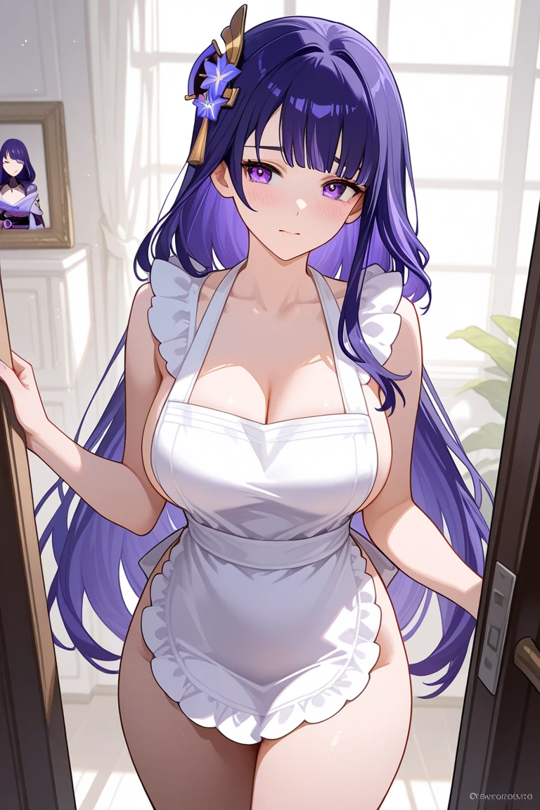 1girl,sola,sana sunomiya, (Shaped body), curvy, big breasts, medium waist, wide hips, wide thighs,(only), 4k, solo, shadows, masterpiece,detailed,((skinned)), focus sharp, quality, soft cinematic light, Adobe Lightroom, Photo Lab, intricate, detailed, sauna, pelvic curtain dress, dark purple hair, hair long, red eyes, towel, interior, art room, standing, looking at viewer, head on, focus on breasts, pov (from above), perfect anatomy, perfect hands