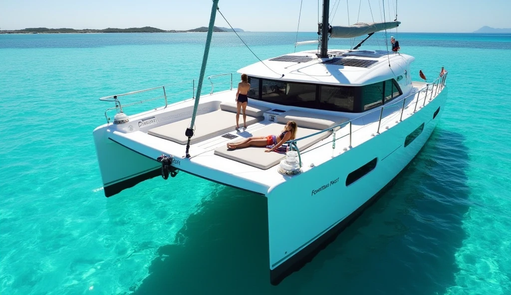Create an 8K UHD image that embodies the enchanting call of the sea and the warmth of the sun's embrace. Focus on the play of light and shadow on the water's surface, with a couple basking in the sun on a sailboat. The image should evoke the feelings of passion and romance as described in the tweets. Emphasize realistic rendering to bring out the details of the sunlit scene.