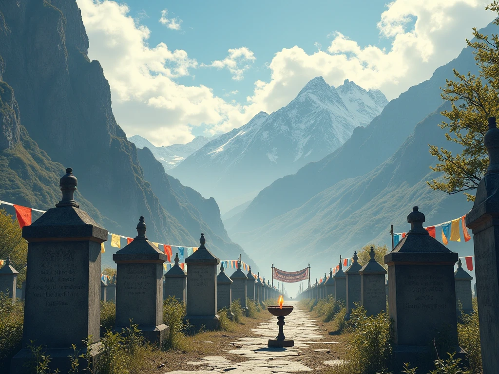 A cliffside monastery in the Himalayas, where monks meditate amidst fluttering prayer flags,, tenebrism, ais-graffiti, makoto shinkai, magical painting, trending on artstation <lora:MJ52:0.8> <lora:Graffiti_SDXL:0.5> <lora:Desolation:0.7>