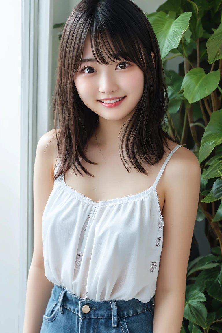 Big eyes、Big black eyes、Drooping eyes、smile、Mouth slightly open、Smiling with teeth showing、Completely naked、topless、beautiful breasts、normal breasts、bottomless、All naked、naked、No underwear、not wearing anything、short bob、loose curly hair、alone,  idol face,cute、18-year-old、Japanese、 delicate girl, Frank, Sophisticated, thin arms,  innocent eyes, cheek,   shiny pink lips、Keep your lips open、depth of field movie light、blurred background、目 focuokeh dof、professional lighting、soft light、(NSFW:1.1)、bodice subian、beautiful feet、asuka saito、body photo、standing、standing、standing、hold back defecation、leaking、thin、