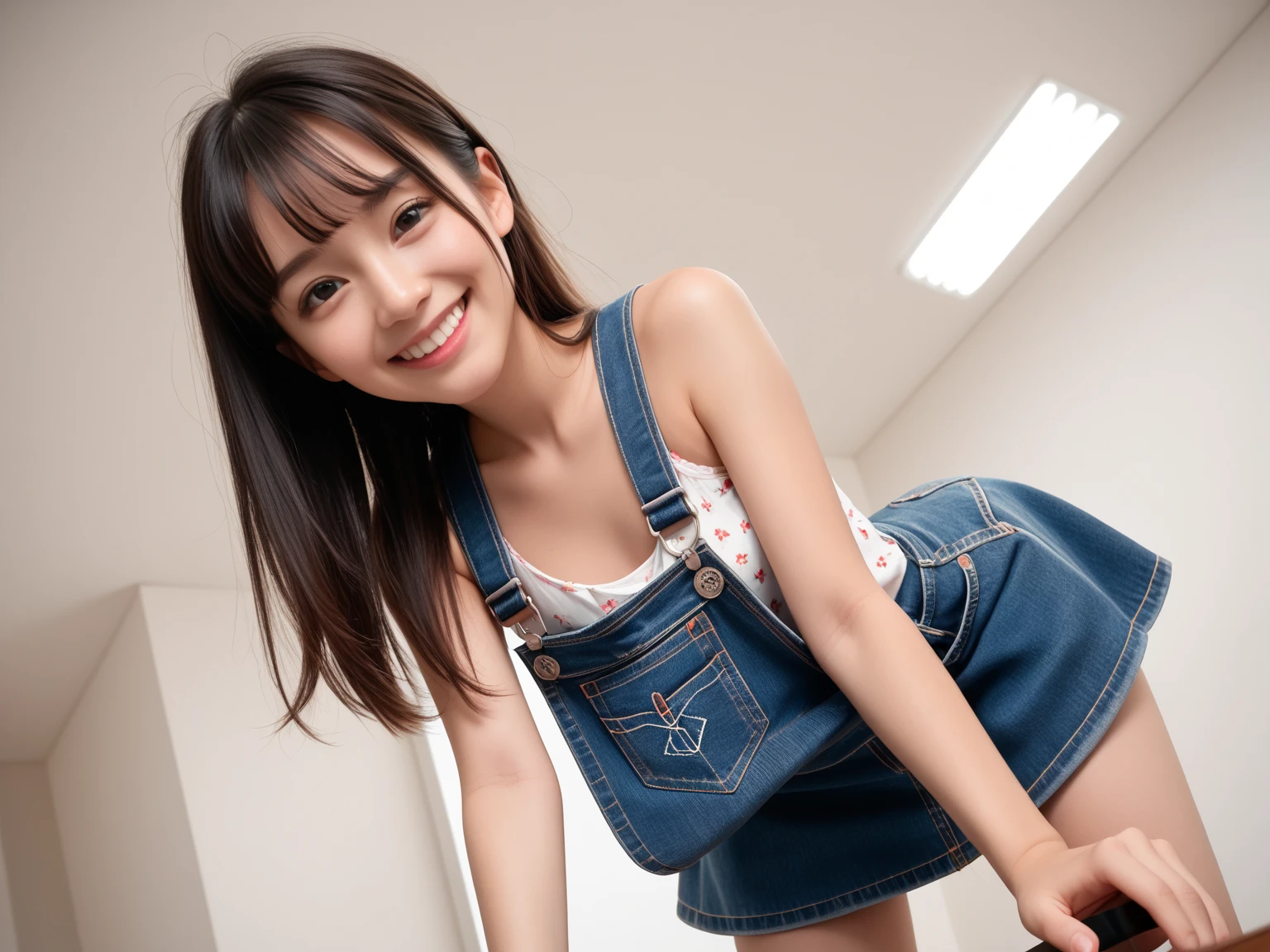(View from below:1.2)、(no-bra)、((Overall audience))、(Highly detailed beautiful face of one young girl), Great look and best quality:1.4), (Ultra-detailed), (8k wallpaper), Highly detailed, High-definition raw color photos, Professional Photography, Realistic portrait, Amazing face and eyes, Brown eyes, (((naked cheerleader costume)))、in 8K、Detailed face of a very detailed beautiful girl、extremely detailed eye、highlydetailed skin、extremely detailed fingers、highly detailed nose、very detailed detailed mouth、Perfect Anatomy、细致背景、Detailed clothing、1 girl、(16:1.2)、sixteen years old、Cute s、Realistic body、((Realistic Beautiful Girl))、小柄、de pele branca、glistning skin、Slim body、((Messy short brown hair))、((nogizaka ))、((A smile))、bangss: 1.5、kawaii faces、Lifelike face、Delicate eyes、Sauce order, sixteen years old, ((jumpy))、((Straddling))、(itting open legs)、Open your crotch、((A cheerleader's costume flutters in the wind, revealing her private parts.................))、((Her cheerleader costume comes off, reveal her small breasts............)), depth of fields, full-shot、((Sky from below))、3women、japanes、age19、(Take it off to your shoulders:1.3)、(Full support stand)、(beauitful face:1.5)、(Nothing is worn under the shirt)、 (View from below:1.2)、(no-bra)、((Overall audience))