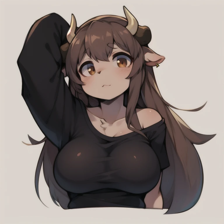 A Thick Halfling Woman with long Light Brown Hair and Brown Eyes (NSFW)