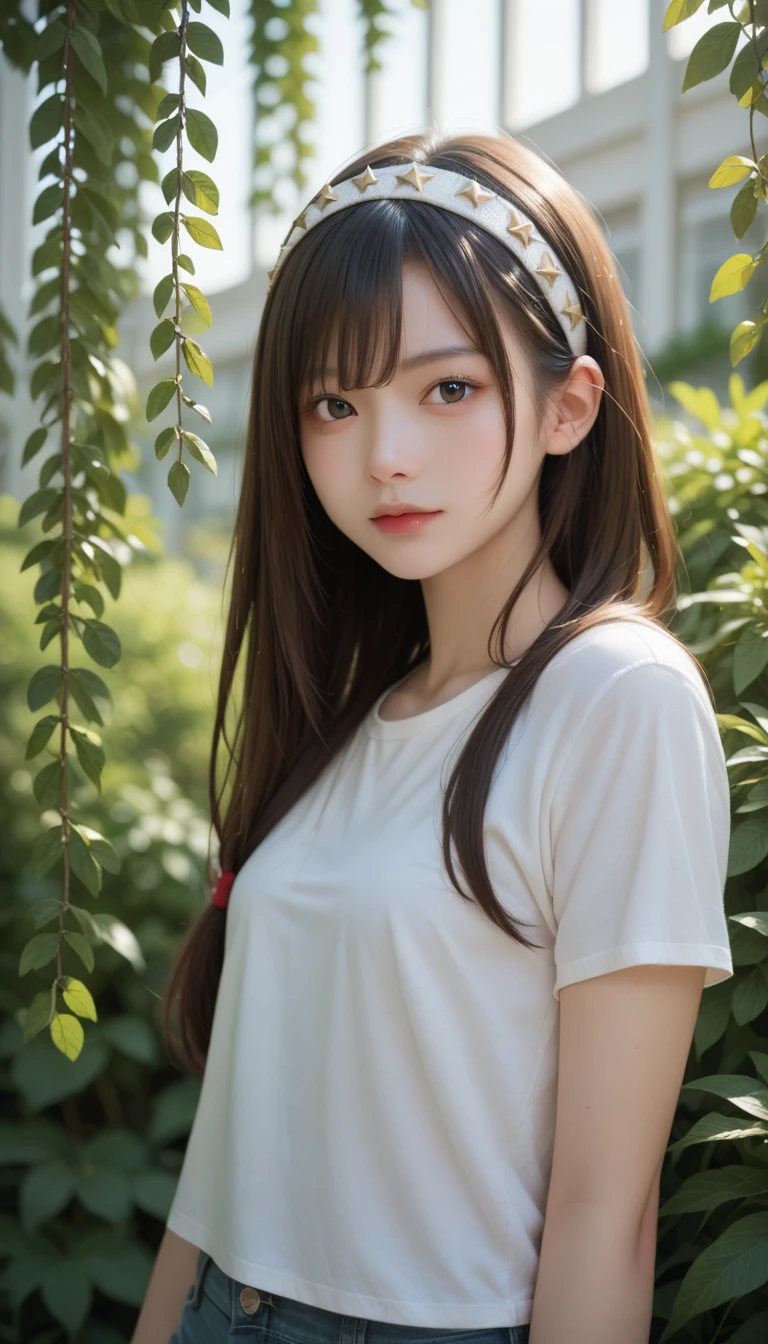 (NSFW:1.2)、one Japanese girl, (a beauty girl, delicate girl:1.3), (15 years old:1.0), break, (summer、 blouse:1.3), break, (in the forest:1.3), break, Extremely fine resolution, (Symmetrical eyes:1.3), break, Small breasts, Brown eyes, Parted bangs, Brown Hair, girl, break, (Eye and facial details:1.0) break, (masterpiece, highest quality, Very detailed, Detailed face, 8K)、(Nipples visible through gaps in clothes:1.0)、stand、slouch、face down、Side view、Clothes get torn