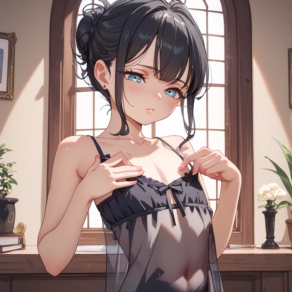 masterpiece, highest quality, One Girl, Thighs, beautiful girl, Flowers, Lots of small petals, Small waist,  Large Breasts、RAWphotograph,Hands are precise、Face Light, Dynamic Lighting, Ultra-realistic, High resolution, photograph, Sharp focus, Highly detailed eyes and face,Symmetrical face、After bath
