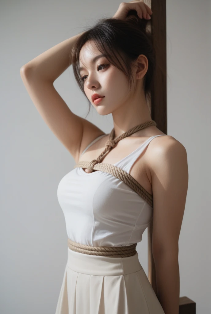 8K,Real,high resolution,Japanese women,In underwear,shibari,Bondage,Beautiful Face,Beautiful body,Tied up woman,