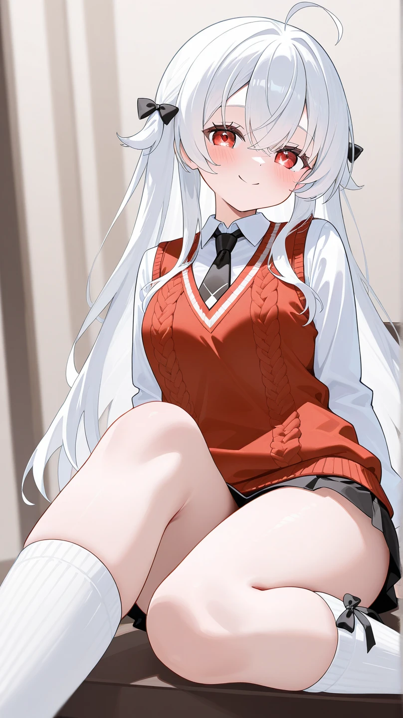 {best quality}, {{masterpiece}}, {highres}foot focus,white_hair/red_eyes,looking at viewer,serafuku,trampling,pantyhose pull,