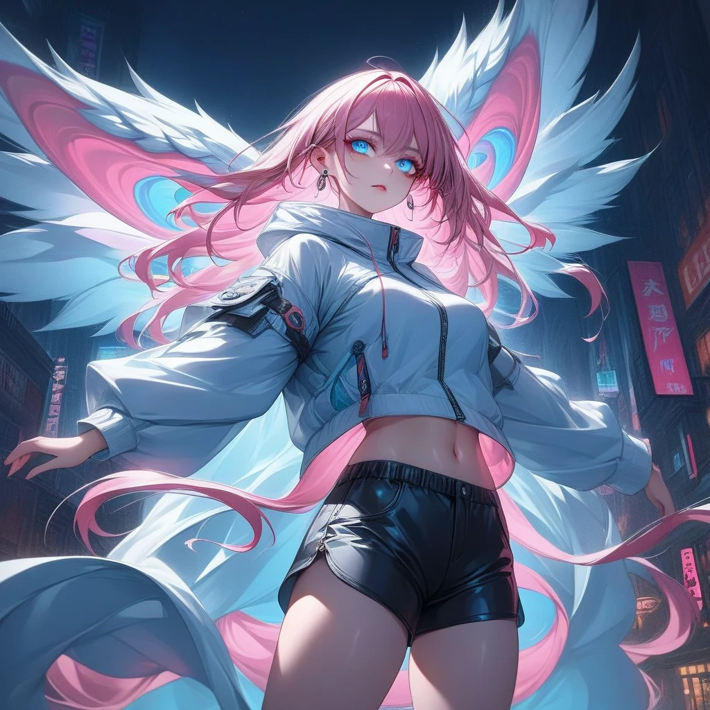 masterpiece, detailed, high quality, absurdres, elira, 1girl, solo, head wings, medium breasts, curvy, wide hips,
BREAK hair over one eye, one eye covered,
BREAK from above, pond, arch, japanese architecture, dawn, victory pose, 0.7::sports bra, pom-pom pants0.2::, face mask, :o,
BREAK standing, legs together, Ecchi sexy waifu ero anime