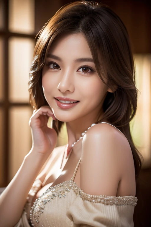 (highest quality,8k,masterpiece),
日本人Mature Woman,40 years,Mature Woman,Pure white skin, Tabletop、Chest top view、
(Small Breasts 1.3)、Random Hairstyles、
,A kind smile、A captivating gaze、Living room at home、