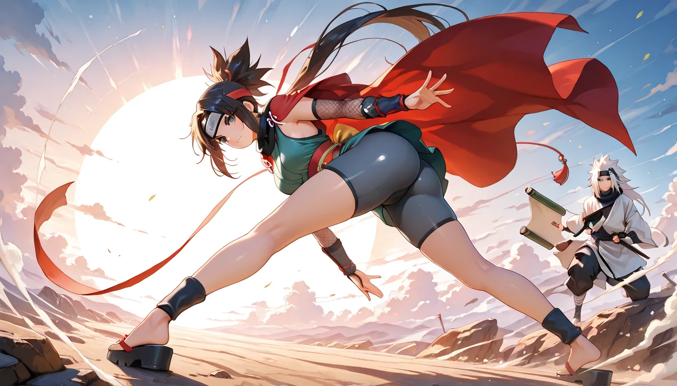 Black haired green eyed anime girl kicking, fighting pose, fighting pose, female fighter pose, fighting stance, anime pose, high kick, heroic kick pose, full body!! dynamic action pose, badass pose, posing for an intricate fight, martial art pose, mma southpaw stance, full body!! dynamic pose, boxing stance, combat pose, perfect dynamic pose