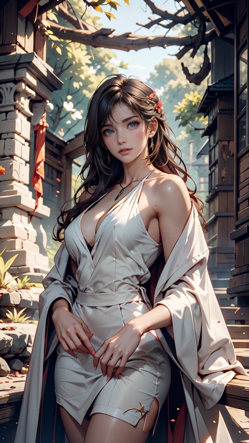 (masterpiece, Highest quality), One girl(Athena_Assamese), Cute Dresses, Long black hair, Sitting, Beautiful outdoor background, night, forest、Sexy proportions、Sexy