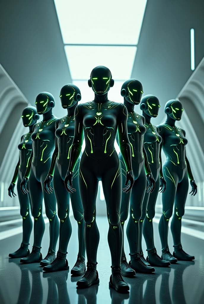 Create a logo for a girls club like playboy but with a different topic, it's name is "International girls", so you can create like a cyberpunk earth with some cyberpunk style girls in bikini around. Green color tone