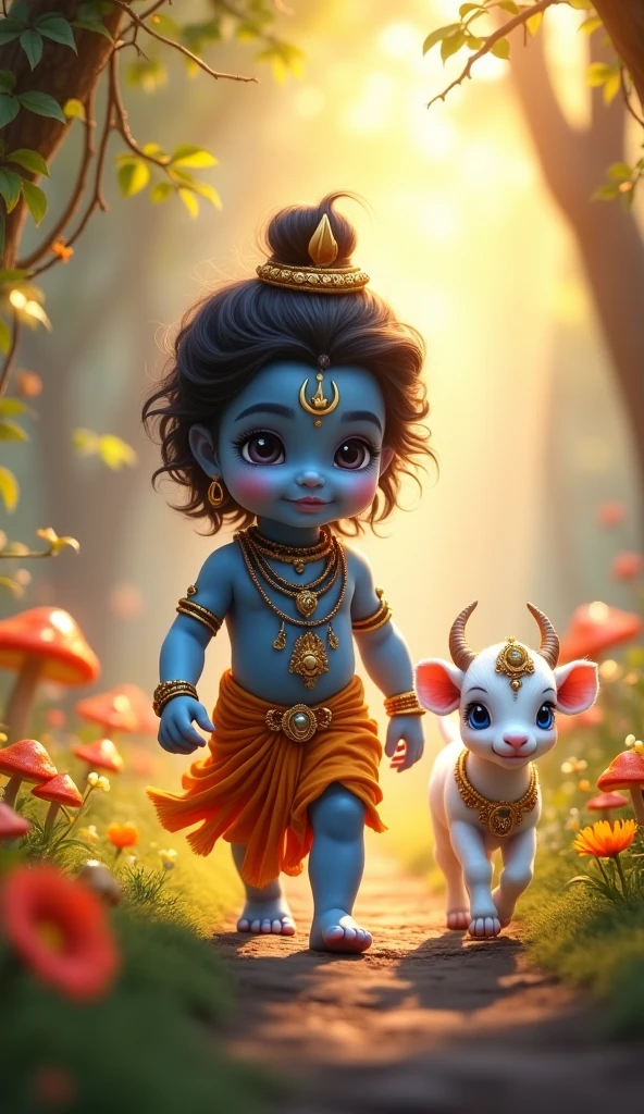 cute shiva playing toy elephant