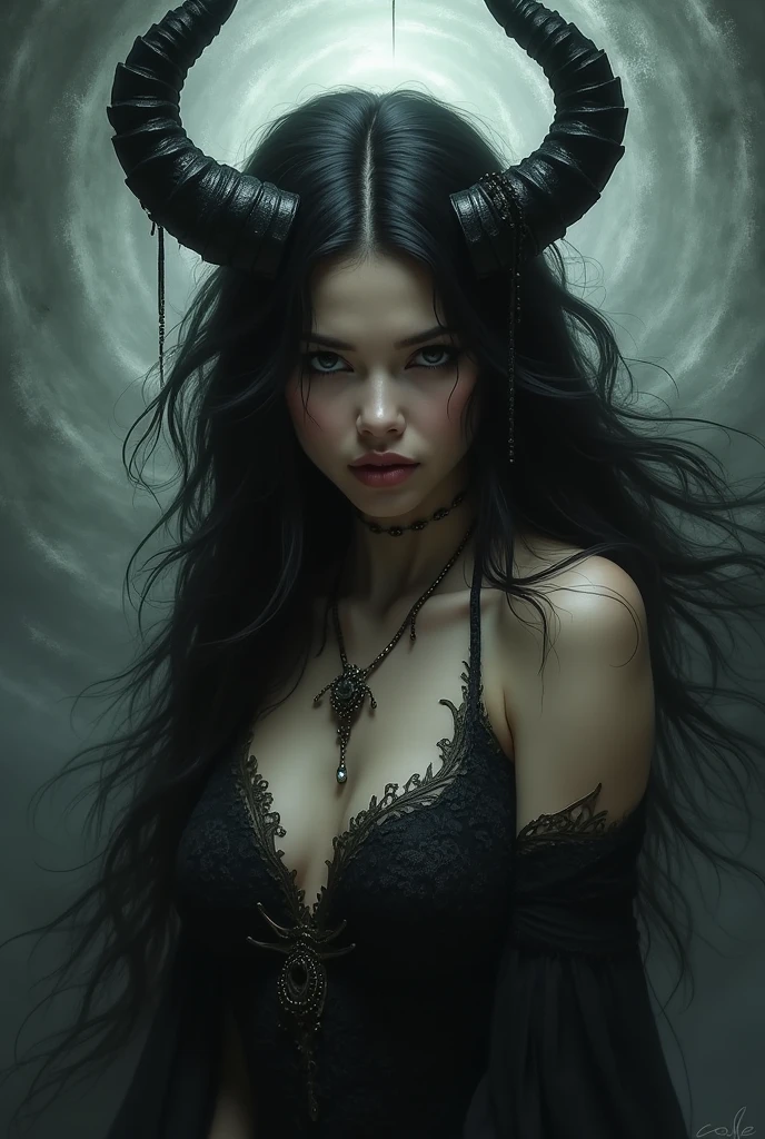 ((Intricate details)),Dark fantasy (/style/), Gloomy atmosphere, (Beautiful succubus girl, Long Hair), (Sexy black lace outfit), (Excited expression) , Calm colors, Sharp focus, Cinematic, (Walking pose, Dynamic pose), Trending on Art Station, (Majestic oil painting by Ed Blinky, Atey Gailan, Jeremy Mann, Greg Manchess),Browsing Caution,style of ohwx, (Beautiful symmetrical puffy eyes)