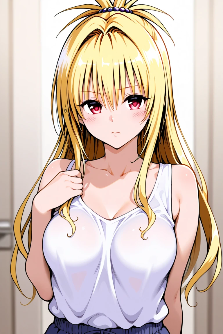 (((Naked apron))), ((Slender figure)), ((Sweating)), ((small tits)), ((on the beds)), a blond, Long, The highest image quality, hightquality, high detailing, 超A high resolution, 8K, depth of fields, Cinematography, intricate detailes, Elaborate, meticulous, Magnificent, Maximum Detail, Extreme beauty