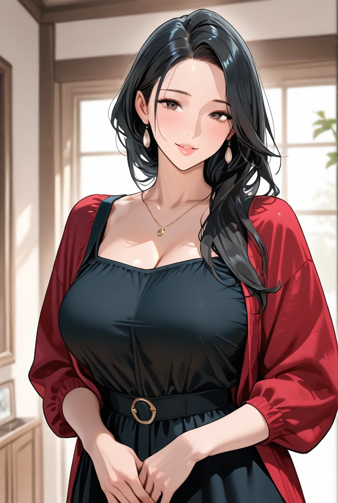 (masterpiece:1.2, best quality), (finely detailed beautiful eyes: 1.2), [(Transparent background:1.5)::5],(((masterpiece))),(((best quality))),(((extremely detailed))),illustration, 1girl,(((((mature female))))),(((milf))),huge breasts, jewelry, solo, cleavage, looking at viewer, large breasts, pink hair, necklace, bangs, earrings, parted lips, upper body, open clothes, autumn leaves, outdoors, collarbone, long sleeves, leaf, cardigan, open cardigan, purple eyes, autumn, open jacket, black shirt, jacket, hair between eyes, railing, medium hair, shirt, blue eyes, tree, lips, falling leaves, smile, long hair, dress, maple leaf
 <lora:Xiaorenshu_v20:1>