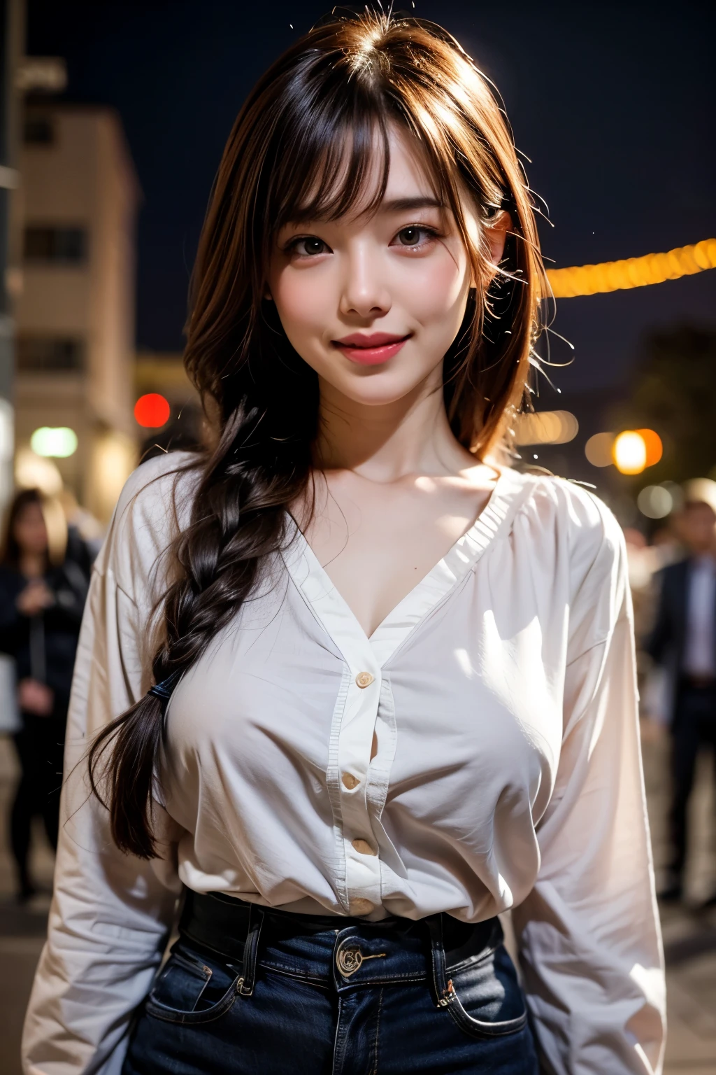 (Highest品質, 8K,32k,masterpiece, Ultra-high resolution:1.2),非常に詳細な CG ユニティ 8K 壁紙,Intricate details,RAW Photos,(Realistic:1.4),atmosphere,Ultra-high resolution,Genuineistic,Genuine,Huge_file size,Incredibly absurd,(Centered:1.3),Ultra Illustration,(Super detailed),Cinema Lighting,Various colors,Depth of written boundary,art:Krentz Kuschaert,Golden Hour Lighting,Photographed with Canon EOS,シグマ artレンズ 35mm F1.4,ISO 200 Shutter Speed 2000,Blurred Background,
break,
One girl,(smile:1.4),The body is slim,(Long Straight Hair:1.4),alone,20 year old Japanese beauty, (Tokyo Tower, Light Blue Blouse:1.6),(Light brown hair:1.5),((Brown eyes)),大きなchest,chest, Soft white skin that shines in every detail,Pale skin,Very beautiful face,Very well-formed face,Natural and realistic faces,Highest,Beautiful attention to detail,Striking eyes,Detailed drawn eyes, smile with your mouth closed,Mouth details,Detailed lips,Beautiful, shining lips,Glossy Lips,Simple Earrings,necklace,jewelry, alone focus,Low neckline,
break,
Cinema Lighting,cool,Are standing,Sexy pose,
break,
(Dutch Angle:1.4),Cowboy Shot,View your viewers,
break,Tzuyu,yui aragaki,