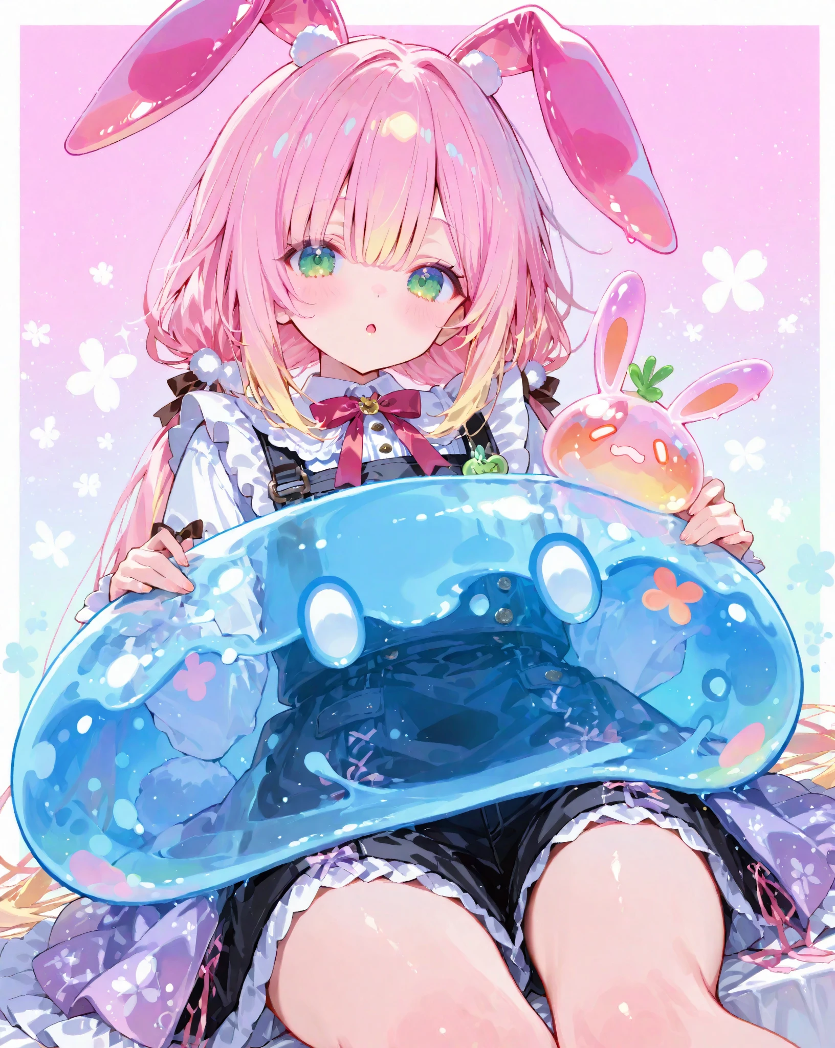 Momoko Sakura Style、8K quality、Intense watercolor,, Watercolor splash, Surreal, Avant-garde pop art, Beautiful and expressive paintings, Beautiful artwork illustration, Very colorful tones, wonderful, Cool Beauty, Highest quality、Official Art, Vector art, Stylish design, (((The most beautiful girl))), ((Thin legs))、(((Highest quality))), High resolution, ((detailed)), (((Doodle Art)), ((masterpiece)), ((Super detailed)),(((Stylish summer maid fashion))),,(Sexual),((peace sign)))