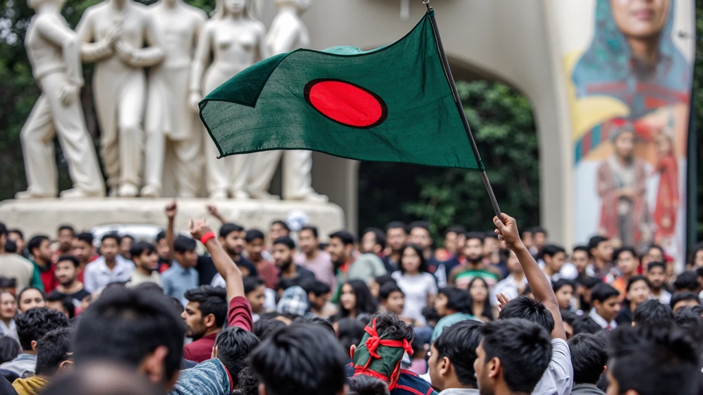 The people of Bangladesh are protesting together, some people will have Bangladesh flag in their hands, in the middle there will be a big flag and there will be a map of Bangladesh and written go back get out india.  (Go back, get out India Facebook group ) will be written on the ground.