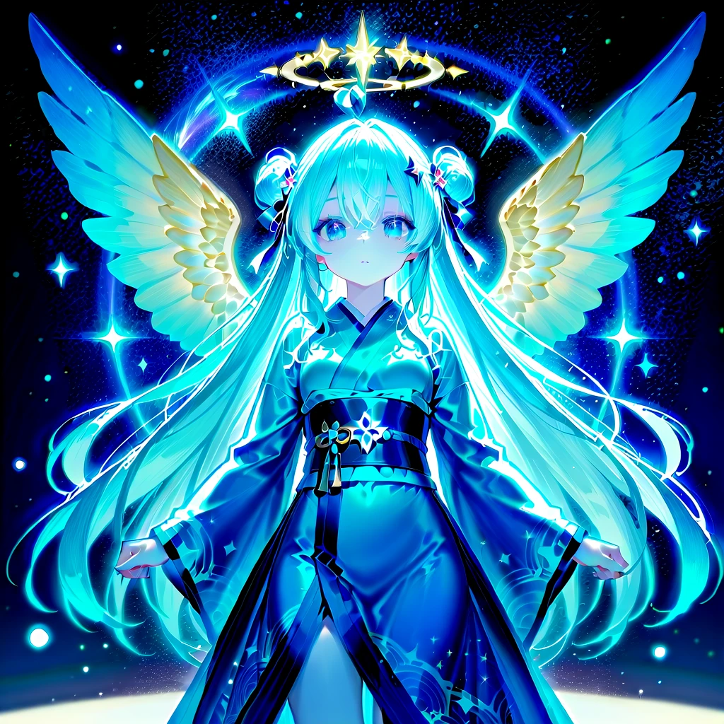 Person (High Elf Colossal Goddess), Clothing (wearing rainbow-colored gloves), Depiction (Upper body of a person sitting on a throne in outer space), Image quality (4K, Golden Ratio)