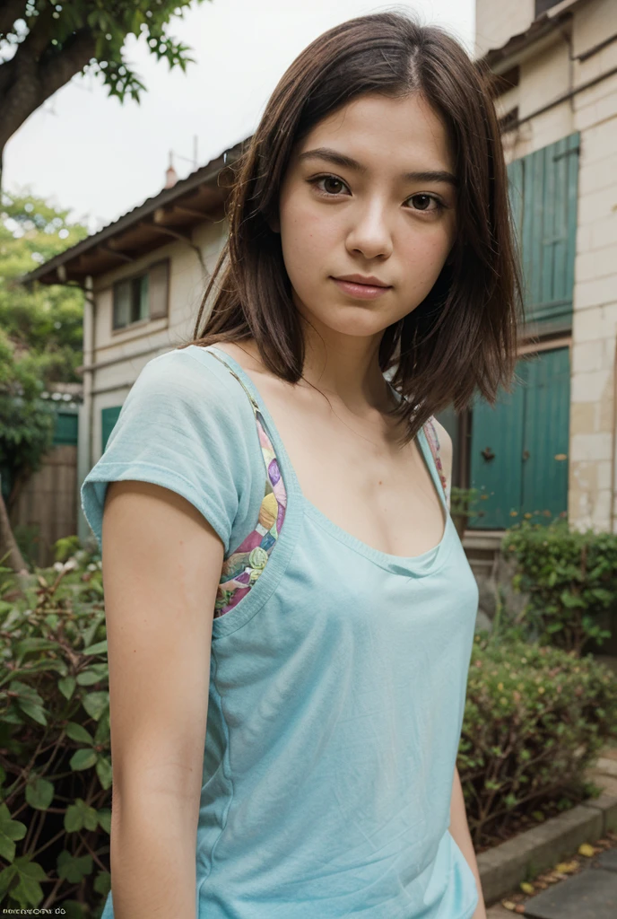 Portrait, shot on leica, shadowplay, gorgeous lighting, subtle pastel hues, outdoors