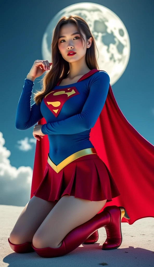 Supergirl, Grinning. Roupa grande.