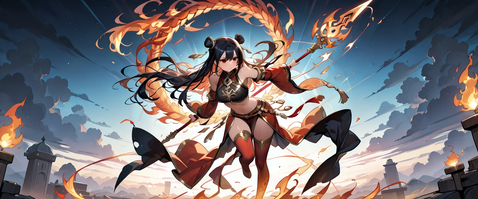 full body of 1 young girl, ready to blow fire breath from mouth, flickering fire from mouth, tilt head behind more, expand lungs larger with air, both elbows put on body closely, hold both fists, squeeze shoulder closely blades together, recurve her back behind more, fantasy middle age town in the background, anatomically correct, from side