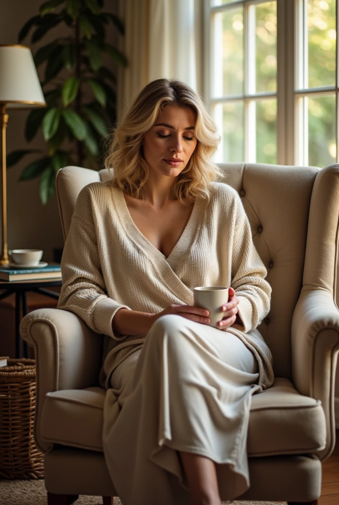 Margot Robbie Picture At home stands barefoot