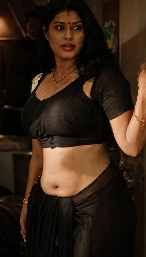 Foto RAW, photorealistic, photography, full body shot, 50 years old Woman, mature aunty, mature big saggy breast, hot Amma, vellamma, desi aunty, mommy, momma, motherly figure, fleshy bulky figure, curvy, Full figured woman, busy housewife, thirsty for young male, hypnotizing eyes, master shot, perfect eyes, goddess like beauty, pierced eyes, perfect thick chubby mallu Desi aunty bhabhi, Wearing a Stanapatta, a chest-band.Saree model, model Photography, Indian saree shoot, Indian traditional wear advertising photography, traditional wear brand shoot, face of Indian actress Sonakshi Sinha, masterpiece, realistic, realism, incredible details, pleasure, photorealism, detailed skin, skin pores, high contrast, photorealistic Artstation 8k HD digital art trend of high definition and detailed realistic skin texture, ultra detail, realistic skin texture, armature, best quality, ultra high definition, (photorealistic:1.4),, high resolution, detail, raw photo, sweat, Re sharp, by Lee Jefferies Nikon D850 Film Stock Photo 4 Kodak Portra 400 Camera F1.6 Lens Rich Color Ultra Real Realistic Realistic Textures Dramatic Lighting Unreal Engine Trending at Art Station Cinestill 800,(pele altamente detalhada: 1.2), 8k UHD, DSLR, soft-lighting, alta qualidade, grain of film, Fujifilm XT3,she didn't like to wear blouse or bra, she is happy to wear only saree, she hates blouse or bra, detailed hairy armpits, hyper realistic skin, skin pores, sweat, veins, Dark hairy armpits, sensually appealing figure, goddess of temptation and lust, queen of lust,