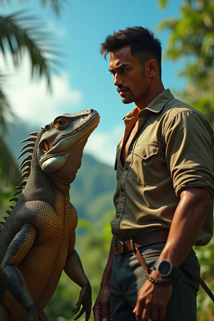 man with crocodiles by the river