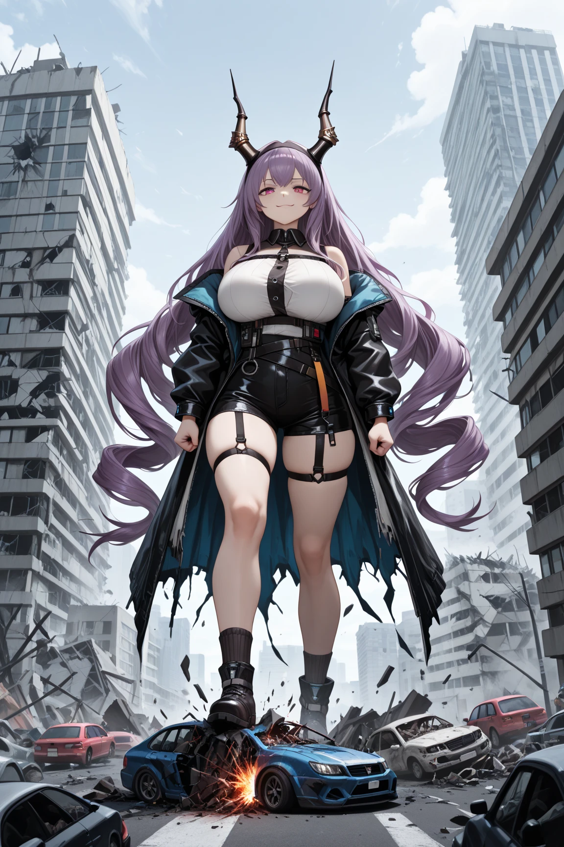(Masterpiece:1.21), (Best quality:1.1), ((super detailing)), (hyper qualit), (Extremely delicate and beautiful:1.21), 8K,(8K:1.2),(Highest high resolution:1.2),giantess art,(best qualtiy),(tmasterpiece:1.1), (a color:0.9),Clear and sharp,Look at the viewer,Nice looking feet,make happy expressions,softl smile,chaste,Beautiful detailed face and eyes,(There is only one giantess),giantess art,(Mature giantesses have huge breasts:1.2),(The giantess wore stockings on her feet:1.2),(The giantess does not wear shoes),(The giantess is 100 meters tall),(At the feet of the giantess there is a group of people:6.0), (The crowd was only as tall as the giantess's toes:6.0),(In the city),(The giantess was soaked in sweat:3.0),(The giantess was soaked),The giantess has a sense of oppression