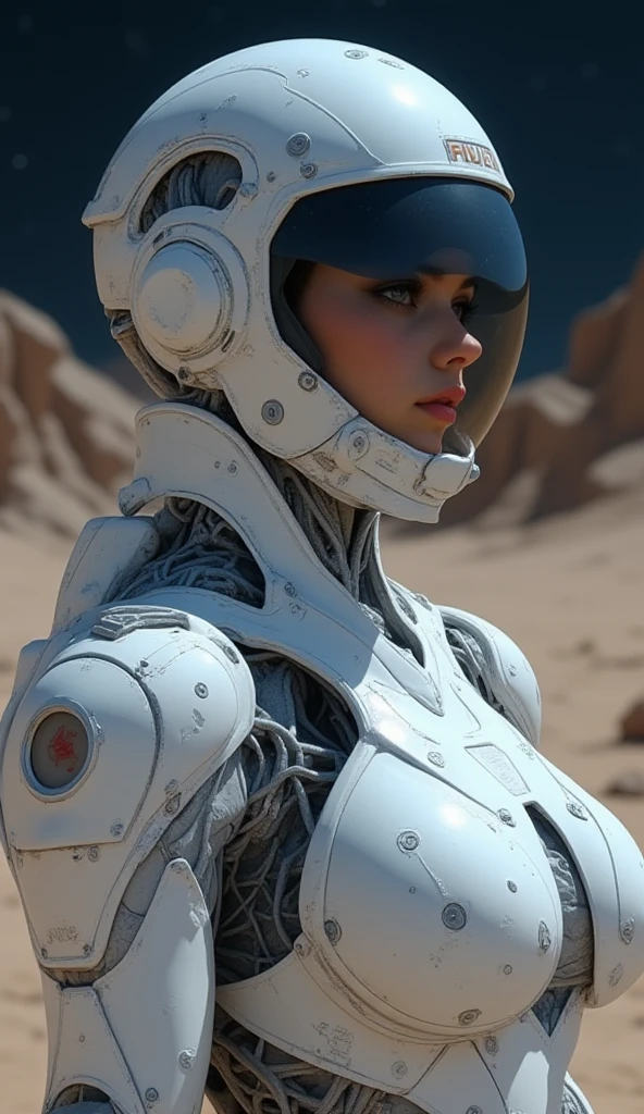 Alafed image of a girl and a robot on the beach, Girl meets robot, alena aenami and android jones, Robot Girl, Cute cyborg girl, elle fanning as an android, portrait armored astronaut girl, Science Fiction Digital Art, realistic digital art 4k, realistic digital art 4 k, beautiful girl cyborg, beautiful digital works of art