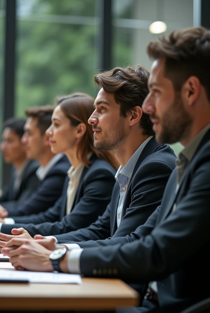 100 professional people with suit sitting in the chair