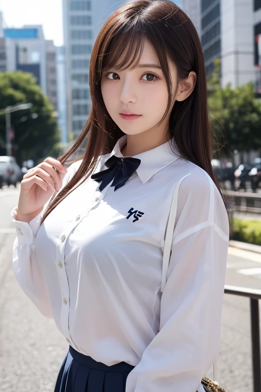 Mix 4, (16K, RAW Photos, Best image quality, masterpiece: 1.45), (Realistic, Photorealistic: 1.37), One Girl, cute, Cityscape,, Professional Lighting, Photon Mapping, School classroom, Physically Based Rendering, Dark brown hair,Ponytail Hairstyles, Beautifully groomed eyes、((double eyelid))、super cute girl, (((school uniform、blazer、Long-sleeved shirts worn by Japanese high school girls、Ribbon tie、Navy blue mini skirt,、Dark blue socks、Black Loafers))), Highest quality photos, High resolution 1080p, (Clear Face), (Detailed facial depiction), (Detailed description of the hand), (masterpiece), (Detailed CG)、Extreme light and shadow、Messy Hair、masterpiece、Rich details、(Detailed facial features)、(Highest quality photos)、(Masseter muscle area)、(Detailed eyes)、Look in front of you、Thin clavicle、((Thin and large))、(((Japanese high school girls wear jackets and long-sleeved shirts)))、((A proper idol))、((school gate、Schoolyard、School building in the background))、(Take photos from random perspectives)、(((Anyway it is&#39;s cute)))、Earrings、Big smile、Drawing the whole body from the knees、Don&#39;t draw thin lines、(((Sports bags used by Japanese female students)))、Big toned buttocks、(((from the front:0.7)))、bare hands、(((Symmetrical eyes)))、(masterpiece, Professional Lighting, 16K, 8k wallpaper, RAW Photos, Realistic:1.8, Super detailed, Natural soft lighting, Detailed skin, Detailed face, Fine grain, Texture Skin, Structure of the film, Detailed Background:1.2 ), View your viewers, Embarrassed face, Laughter , smile, Embarrassing, Grin:0.7, Silky skin, Glossy Lips, ((Attractive feminine body)), beauty、((whole body))、(((Photo taken from below))), Slender body, cute, beauty, shirt unbuttoned and open, Nude, nipples visible, genitalia visible, not wearing bra, not wearing panties, lying on bed, viewer can see female genitalia and nipples, front, provocative smile on viewer's face, Full body figure, baby face, Bold Pose, Big breasts, Crotch open, Squatting cowgirl, Slender body, cute, Beauty