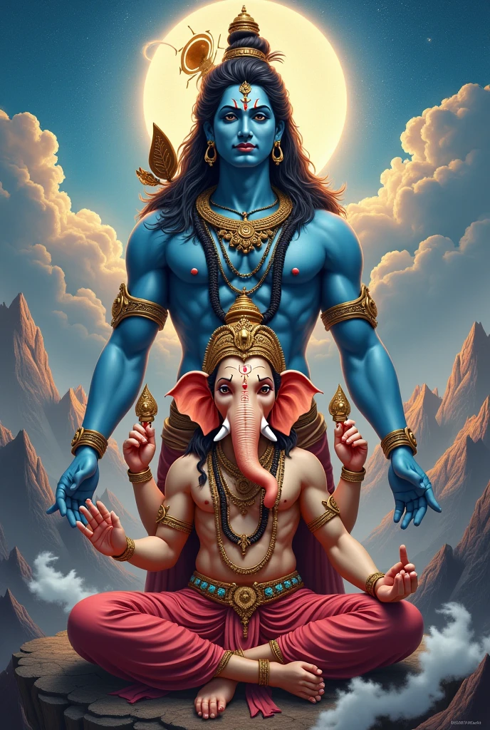 Lord shiva hand with lord ganesh together image