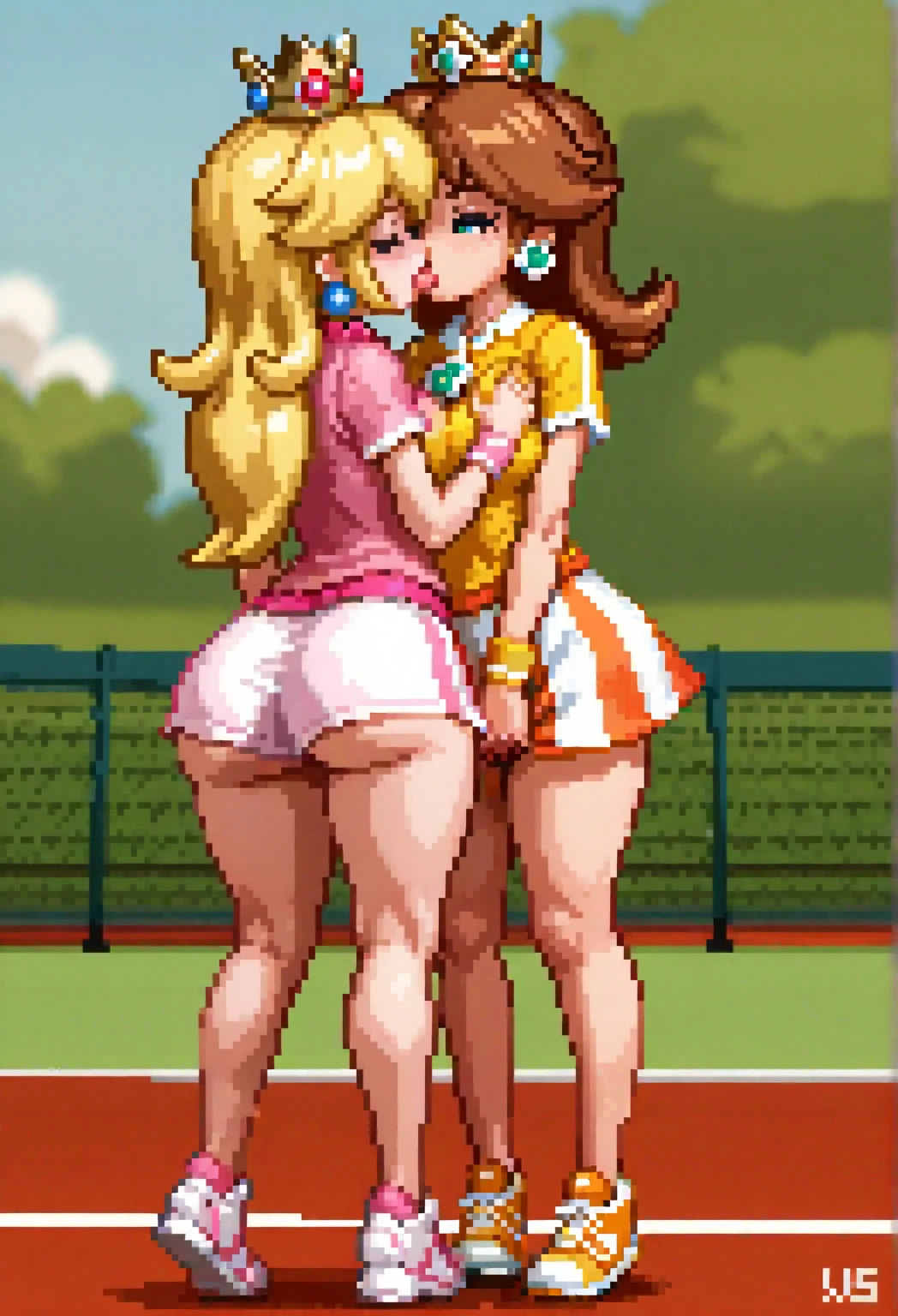 Princess Peach Very Very Big tits nice boobs big and saggy big tits wearing a black swimsuit in the classroom lesbian sex Futa