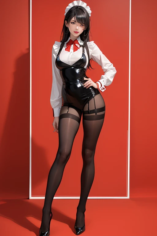 Sexy girl in a classroom standing on pantyhose feet (on tippy toes touching the ground) sticking butt up in air bending all the way down to the floor (hands on floor), pantyhose butt sticking high up in the air, wearing sheer high gloss single seamed pantyhose, standing on her cute toes of pantyhose feet with lower half of body on the ground, pantyhose feet, skimpy sexy blue and white sailor style uniform, bow in her hair, silk bow scarf, long dark wavy black hair with bangs, looks like a 20 yr old Bettie Paige, sultry, looking at the camera playfully and seductively, posing in a classroom on the floor, desks and blackboard in background, (((floor is a rich mahogany wood floor))), cinematic, warm lighting, sophistication, UHD, ultra high res.photorealistic:1.4