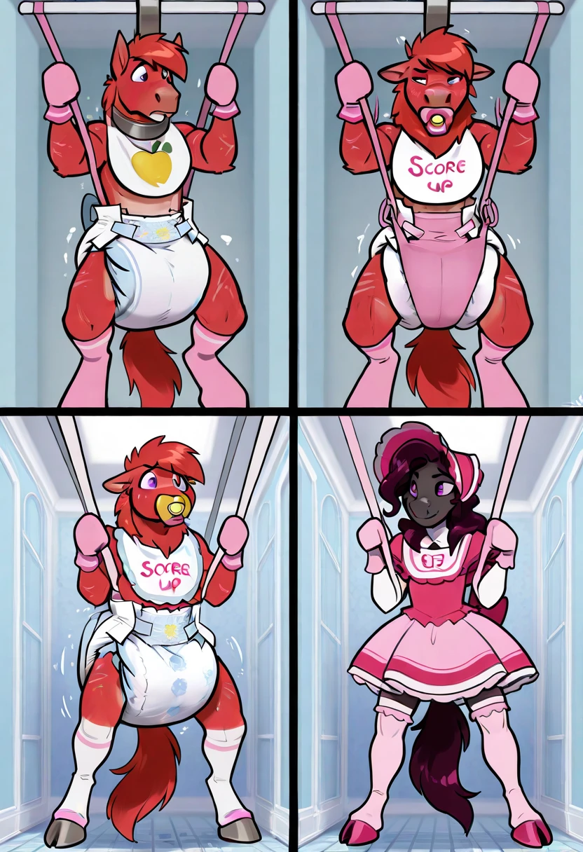 masterpiece,best quality,cowboy shot,solo,1girl,mlppinkiepie,looking at viewer,shirt,skirt,in a candy store,indoors,dynamic lighting,tape,tape gag,,captured by bad people,scared,tied up,tied, gagged,taken hostage,held for ransom, locked in cage, seated