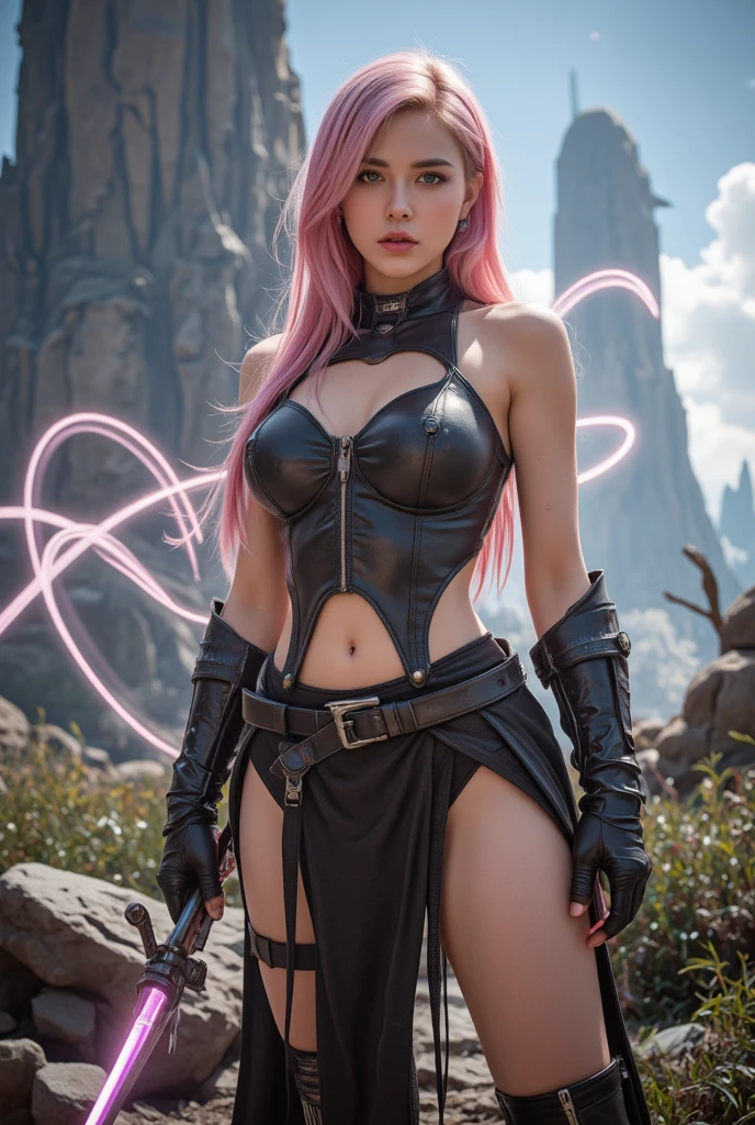 ((high resolution)), ((pale skin)), sinful, Irish, king ((11 years old)) Girl, with blue eyes, blushing cheeks, wavy fur, smiling, naked, sexy armor, Cyberpunk, neon cityscape