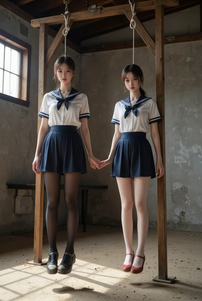((1 cheerleader:1.23))、(Emphasis on the knees:1.1)、(8ＫRaw photography、top-quality、masuter piece:1.2)、ultra-detailliert、ultra res、(realisitic、rialistic photo:1.37)、portlate、high-definition RAW color photography、Professional Photography、highly detailed and beautiful、ighly detailed、8ＫImage wallpaper、amazing detailed、huge filesize、Official art、Highly detailed CG Unity 8ＫWallpapers of、highly detailed beautiful girl、extra detailed face、extremely detailed eye、highlydetailed skin、extremely detailed fingers、highly detailed nose、very detailed detailed mouth、Perfect Anatomy、细致背景、18year old、10 generations、Cute little girl s、Realistic body、de pele branca、glistning skin、Handsome body、A dark-haired、kawaii、kawaii faces、Lifelike face、Delicate eyes、Looking at the camera、front facing、(Highly detailed white skin)、Tecateca、embarassed face、Excited face、(looking at from the front:1.2)、(Wearing a Japan sailor suit:1.2)、(Big ass:1.33)、((I want to see up to the kneecaps))、((Wavy luxurious pigtails:1.13))、smil、((The girl is alone:1.2))、(((Lift the skirt, Lift the skirt with both hands, Lift the skirt yourself and look at the white panties:1.2))),((squat exercise:1.44))、((Looking up from below at a low angle:1.31))、((Wear plain black socks:1.2))、(Schoolgirl shares secrets alone:1.5)