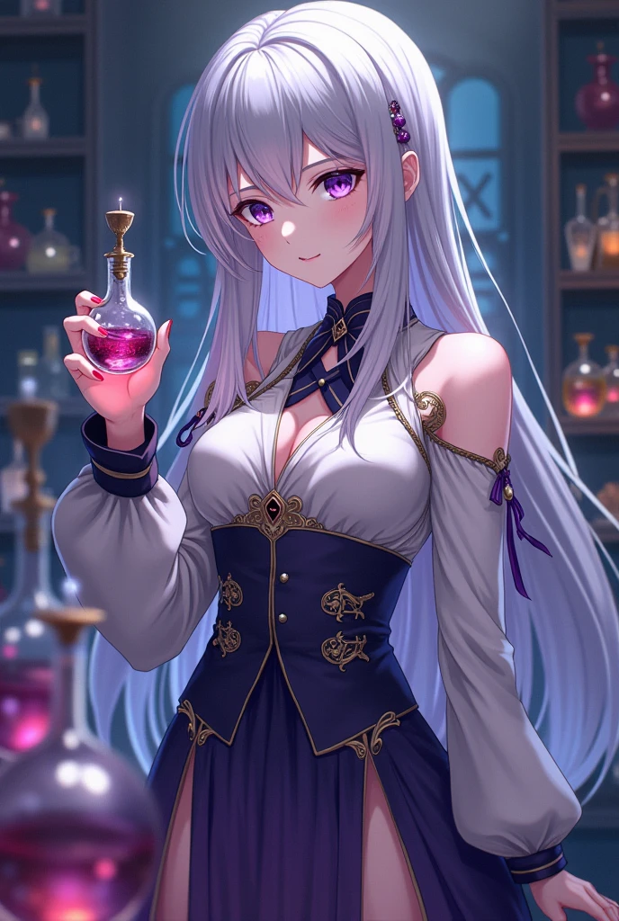 (masterpiece、top-quality、hight resolution)、(,In the detailed laboratory:1.6),1girl in、独奏、ingridms、hairpods、gloves、skirt by the、panthyhose、the bow、doress、Rape Eye、(evil smile:1.4)、anime styled、Evil executives、Trampling、full body Esbian,Black Leotard Bodysuit,