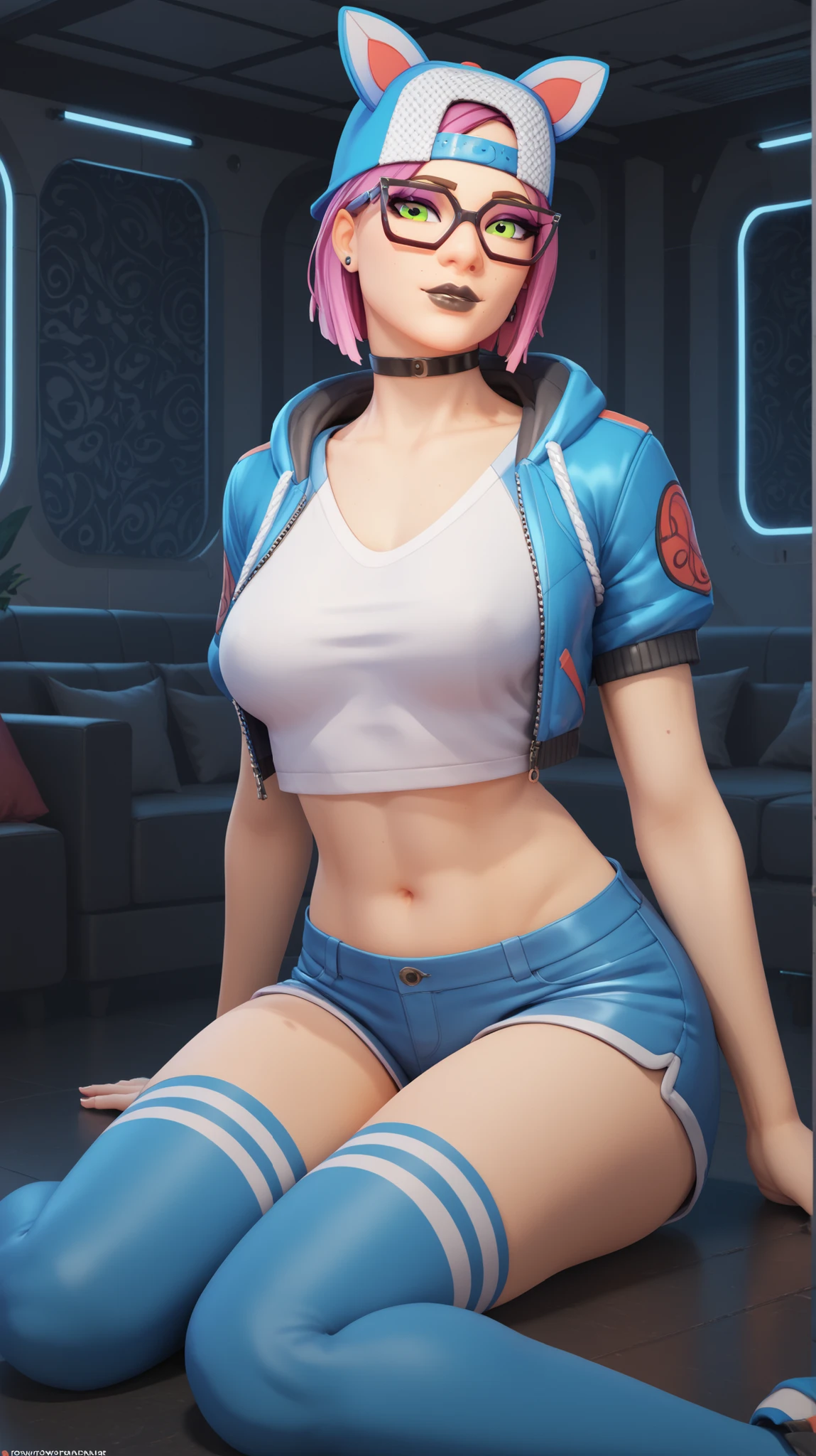 Sexy Lynx Blue and Black Shorts