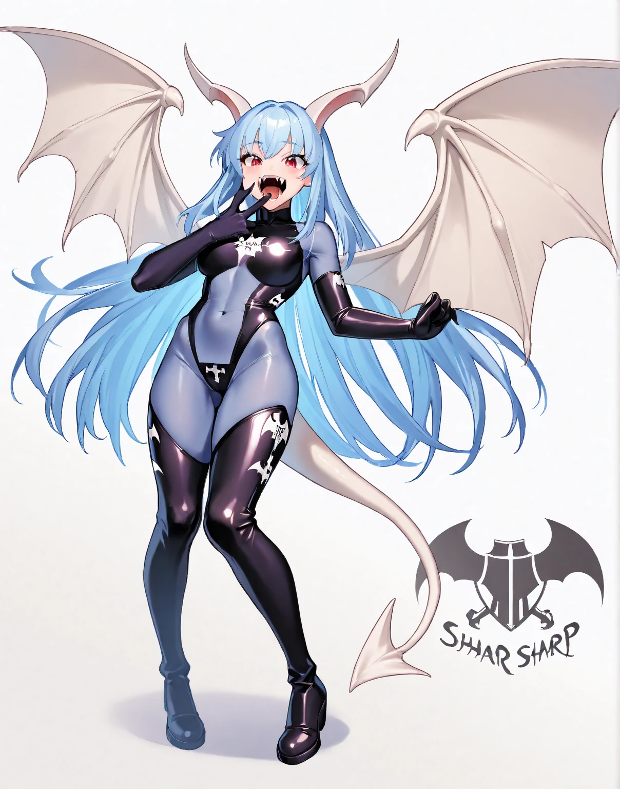 ((Highest quality)), ((masterpiece)), ((detailed)),(Browsing Caution) 
(8k) delicate　
(Jet black bodysuit)((girl,Jet black penis)) 
Long Hair, hot, 輝く肌 to many pose