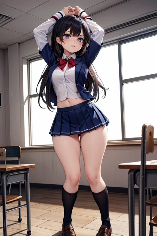 High school girl in sailor suit in miniskirt in infirmary