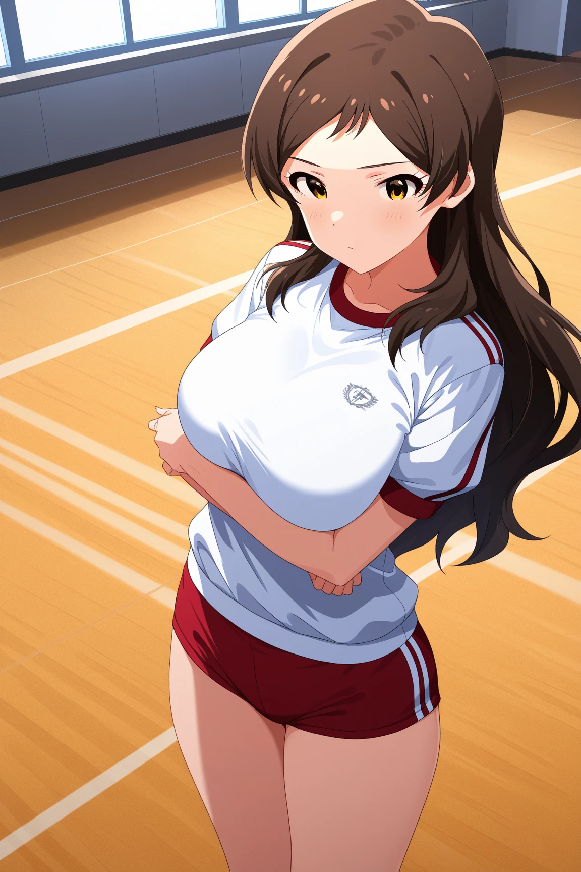 pieces fly、masterpiece、highest quality、Super detailed、High resolution、High resolution、8K portrait、Unity 8k壁紙のHigh resolutionCG、unity 8k wallpaper、cute type little:1.5、:1.5、Highly detailed CG unity 8k wallpaper、realistic、real person、cute type little、 portrait photography、shiny skin、High resolution、(:1.2)、(1 girl)、beautiful clear eyes、very detailed explanation、delicate face、nice lips、slender body、Same with big breasts thin waist、thin legs、(volleyball court gymnasium:1.6)、1 girl, cute type, perfect face, seriously, (blush:1.5),((There are a lot of people nearby:1.4))Same with big breasts,((volleyball uniform:1.3)),(((clothing lift:1.5))), (((I have nipples)))、Detailed description vagina,show vagina,spread legs,spread ,((cum in vaginas:1.4))